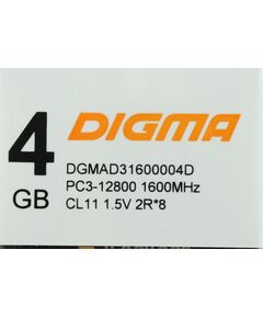 Купить Оперативная память Digma 4Gb DDR3L 1600MHz PC3-12800 CL11 DIMM 240-pin 1.35В dual rank RTL [DGMAD31600004D], изображение 11 в интернет-магазине Irkshop.ru