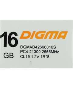 Купить Память Digma 16Gb DDR4 2666MHz PC4-21300 CL19 DIMM 288-pin 1.2В single rank RTL [DGMAD42666016S], изображение 10 в интернет-магазине Irkshop.ru