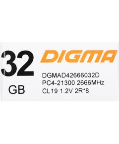 Купить Оперативная память Digma 32Gb DDR4 2666MHz PC4-21300 CL19 DIMM 288-pin 1.2В dual rank RTL [DGMAD42666032D], изображение 11 в интернет-магазине Irkshop.ru