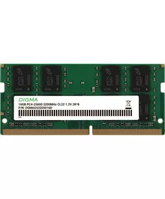 Купить Модуль памяти Digma 16Gb DDR4 3200MHz PC4-25600 CL22 SO-DIMM 260-pin 1.2В dual rank RTL [DGMAS43200016D] в интернет-магазине Irkshop.ru