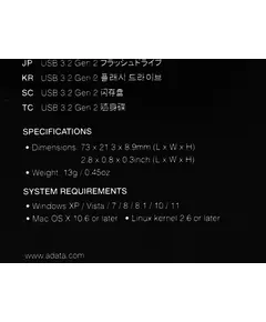 Купить Флеш-диск AData 128Gb UE800 Type-C  USB3.2 серебристый [AELI-UE800-128G-CSG], изображение 8 в интернет-магазине Irkshop.ru