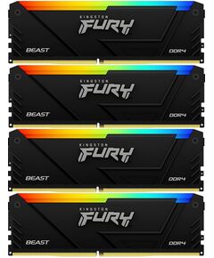 Купить Оперативная память Kingston Fury Beast Black RGB Gaming 128Gb Kit 4x32Gb DDR4 3200MHz PC4-25600 CL16 DIMM 288-pin 1.35В dual rank с радиатором RTL [KF432C16BB2AK4/128] в интернет-магазине Irkshop.ru