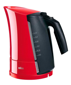 Купить Чайник BRAUN Multiquick 3 WK 300 Red 1.6 л, 2200Вт, закрытая спираль,пластик, фильтр, шнур 0.7м в интернет-магазине Irkshop.ru