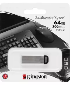 Купить Флеш-диск Kingston DataTraveler Kyson 64Gb USB3.2 серебристый/черный [DTKN/64GB], изображение 3 в интернет-магазине Irkshop.ru