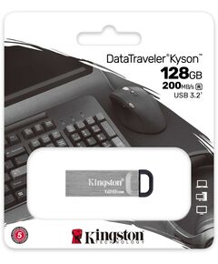 Купить Флеш-диск Kingston DataTraveler Kyson 128Gb USB3.2 серебристый/черный [DTKN/128GB], изображение 3 в интернет-магазине Irkshop.ru