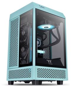 Купить Корпус Thermaltake The Tower 100 Turquoise без БП miniITX 1x120mm 3x140mm 2xUSB3.0 audio bott PSU [CA-1R3-00SBWN-00] в интернет-магазине Irkshop.ru