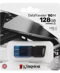 Купить Флеш-диск Kingston DataTraveler 80 M 128Gb Type-C USB3.2 черный [DT80M/128GB], изображение 3 в интернет-магазине Irkshop.ru