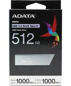 Купить Флеш-диск AData 512Gb UE800 Type-C USB3.2 серебристый [AELI-UE800-512G-CSG], изображение 7 в интернет-магазине Irkshop.ru