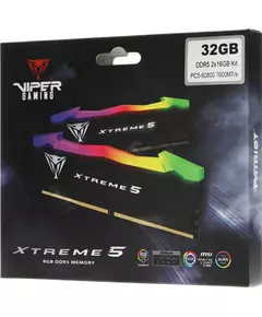 Купить Оперативная память Patriot Viper Xtreme RGB Gaming 32Gb Kit 2x16Gb DDR5 7600MHz PC5-60800 CL36 DIMM 288-pin 1.45В с радиатором RTL [PVXR532G76C36K], изображение 4 в интернет-магазине Irkshop.ru