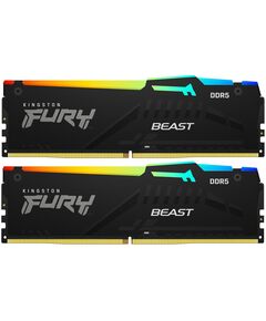 Купить Оперативная память Kingston Fury Beast RGB Gaming 16Gb Kit 2x8Gb DDR5 6000MHz PC5-48000 CL40 DIMM 288-pin 1.35В kit с радиатором RTL [KF560C40BBAK2-16] в интернет-магазине Irkshop.ru