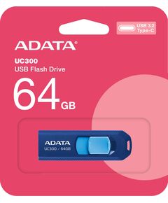 Купить Флеш-диск AData 64Gb UC300 Type-C USB3.2 синий/голубой [ACHO-UC300-64G-RNB/BU], изображение 2 в интернет-магазине Irkshop.ru