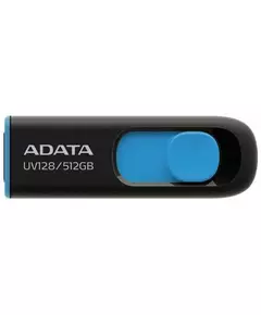 Купить Флеш-диск AData 512Gb DashDrive UV128 USB3.0 черный/синий [AUV128-512G-RBE] в интернет-магазине Irkshop.ru