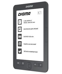 Купить Электронная книга Digma K1G 6" E-ink HD Pearl 758x1024 600MHz 128Mb/4Gb/SD/microSDHC темно-серый, изображение 3 в интернет-магазине Irkshop.ru