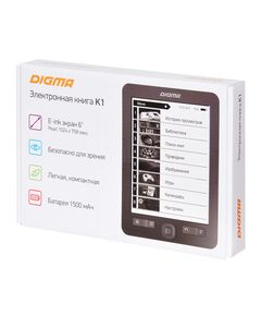 Купить Электронная книга Digma K1G 6" E-ink HD Pearl 758x1024 600MHz 128Mb/4Gb/SD/microSDHC темно-серый, изображение 8 в интернет-магазине Irkshop.ru