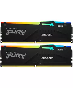 Купить Оперативная память Kingston Fury Beast RGB Gaming 16Gb Kit 2x8Gb DDR5 6000MHz PC5-48000 CL36 DIMM 288-pin 1.35В single rank с радиатором RTL [KF560C36BBEAK2-16] в интернет-магазине Irkshop.ru