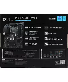 Купить Материнская плата MSI PRO Z790-S WIFI Soc-1700 Intel Z790 4xDDR5 ATX AC97 8ch(7.1) 2.5Gg RAID+HDMI+DP, изображение 11 в интернет-магазине Irkshop.ru