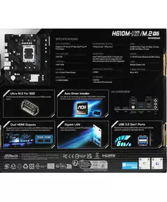 Купить Материнская плата ASRock H610M-H2/M.2 D5 Soc-1700 Intel H610 2xDDR5 mATX AC97 8ch(7.1) GbLAN+HDMI, изображение 12 в интернет-магазине Irkshop.ru