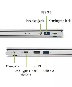 Купить Ноутбук Acer Extensa 15 EX215-34-P0AB N200/8Gb/256Gb SSD/Int/WiFi/BT/Cam/15.6" TN FHD/noOS/silver [NX.EHTCD.005], изображение 3 в интернет-магазине Irkshop.ru