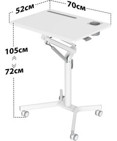 Купить Стол для ноутбука Cactus VM-FDS101B столешница МДФ белый 70x52x105см [CS-FDS101WWT], изображение 3 в интернет-магазине Irkshop.ru