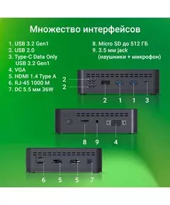 Купить Неттоп Digma Mini Office P N5030 (1.1) 8Gb SSD256Gb UHDG 605 CR Windows 11 Professional GbitEth WiFi BT 36W черный [DPN5-8CXW01], изображение 12 в интернет-магазине Irkshop.ru