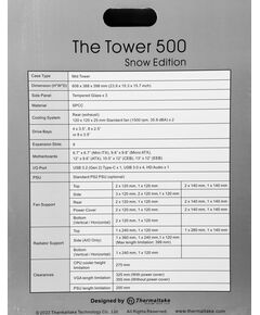 Купить Корпус Thermaltake The Tower 500 белый без БП E-ATX 9x120mm 3x140mm 4xUSB3.0 audio bott PSU [CA-1X1-00M6WN-00], изображение 22 в интернет-магазине Irkshop.ru