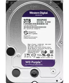 Купить Жесткий диск Western Digital 3Tb Surveillance Purple SATA-III 5400rpm 256Mb 3.5" [WD33PURZ], изображение 2 в интернет-магазине Irkshop.ru