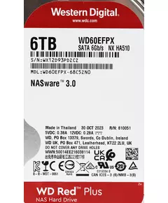 Купить Жесткий диск Western Digital 6Tb NAS Red Plus SATA-III 5640rpm 256Mb 3.5" [WD60EFPX], изображение 5 в интернет-магазине Irkshop.ru