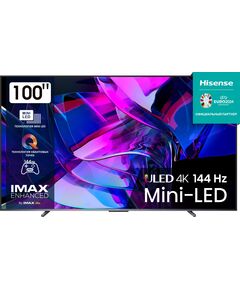 Купить ЖК-телевизор Hisense 100U7KQ 100" QLED 4K Ultra HD 120Hz DVB-T DVB-T2 DVB-C DVB-S DVB-S2 USB WiFi Smart TV темно-серый, изображение 2 в интернет-магазине Irkshop.ru