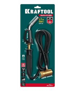 Купить Газовая горелка KRAFTOOL Blue Fire KS-8000 со шлангом 1.4м с пьезоподжигом на баллон турбо нагрев + 30% 2000°C [55512], изображение 2 в интернет-магазине Irkshop.ru