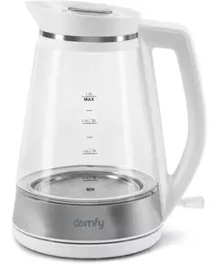 Купить Чайник Domfy DSW-EK505 1.9л. 3000Вт белый/прозрачный корпус: стекло/пластик, изображение 4 в интернет-магазине Irkshop.ru