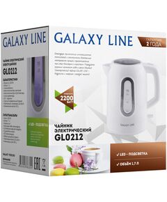 Купить Чайник Galaxy Line GL0212 1.7л. 2200Вт белый корпус: пластик, изображение 7 в интернет-магазине Irkshop.ru