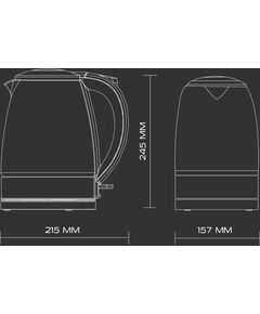 Купить Чайник Scarlett SC-EK27G95 1.7л. 2200Вт серебристый/черный корпус: стекло/пластик, изображение 8 в интернет-магазине Irkshop.ru