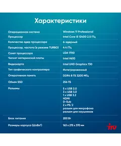 Купить ПК iRU 310SC MT i5 12400 (2.5) 8Gb SSD256Gb UHDG 730 Windows 11 Professional GbitEth 200W черный, изображение 9 в интернет-магазине Irkshop.ru