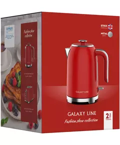 Купить Чайник Galaxy Line GL0349 1.7л. 2200Вт красный корпус: нерж.сталь, изображение 8 в интернет-магазине Irkshop.ru