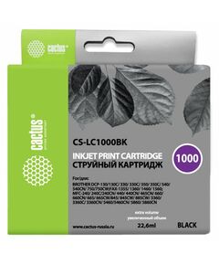 Купить Картридж струйный Cactus CS-LC1000BK черный (22.6мл) для Brother DCP 130C/330С/MFC-240C/5460CN в интернет-магазине Irkshop.ru