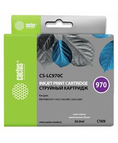 Купить Картридж струйный Cactus CS-LC970C голубой (20мл) для Brother DCP-135C/150C/MFC-235C/260C в интернет-магазине Irkshop.ru