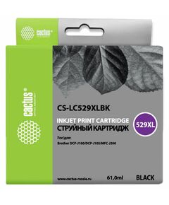 Купить Картридж струйный Cactus CS-LC529XLBK черный (61мл) для Brother DCP-J100/J105/J200 в интернет-магазине Irkshop.ru