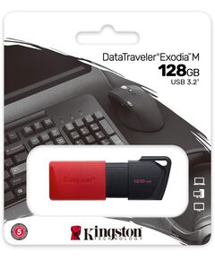 Купить Флеш-диск Kingston DataTraveler Exodia M 128Gb USB3.0 черный/черный [DTXM/128GB], изображение 2 в интернет-магазине Irkshop.ru