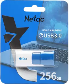 Купить Флеш-диск Netac 256Gb USB3.0 синий/белый [NT03U182N-256G-30BL], изображение 3 в интернет-магазине Irkshop.ru