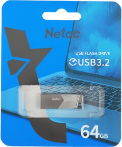 Купить Флеш-диск Netac 64Gb USB3.2 серебристый [NT03UM1N-064G-32PN] в интернет-магазине Irkshop.ru