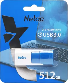 Купить Флеш-диск Netac 512Gb USB3.0 синий/белый [NT03U182N-512G-30BL], изображение 4 в интернет-магазине Irkshop.ru