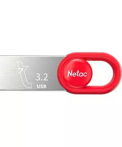 Купить Флеш-диск Netac 128Gb USB3.2 серебристый/красный [NT03UM2N-128G-32RE] в интернет-магазине Irkshop.ru