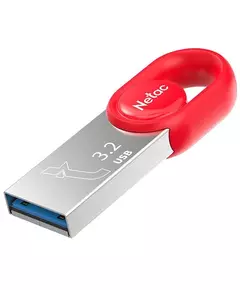 Купить Флеш-диск Netac 128Gb USB3.2 серебристый/красный [NT03UM2N-128G-32RE], изображение 2 в интернет-магазине Irkshop.ru