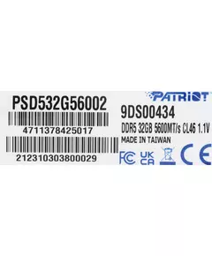 Купить Оперативная память Patriot Signature 32Gb DDR5 5600MHz PC5-44800 CL46 DIMM 288-pin 1.1В dual rank RTL [PSD532G56002], изображение 7 в интернет-магазине Irkshop.ru