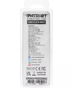 Купить Оперативная память Patriot Signature 32Gb DDR5 5600MHz PC5-44800 CL46 DIMM 288-pin 1.1В dual rank RTL [PSD532G56002] в интернет-магазине Irkshop.ru