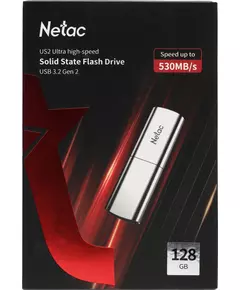 Купить Флеш-диск Netac 128Gb USB3.1 черный/серебристый [NT03US2N-128G-32SL], изображение 3 в интернет-магазине Irkshop.ru