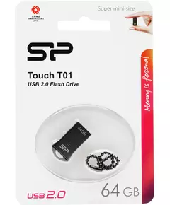 Купить Флеш-диск Silicon Power Touch T01 64Gb USB2.0 черный/серебристый [SP064GBUF2T01V1K], изображение 2 в интернет-магазине Irkshop.ru