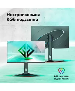 Купить ЖК-монитор GMNG Gaming GM-27F14 27" IPS LED 2ms 16:9 HDMI M/M матовая HAS Piv 400cd 178гр/178гр 2560x1440 240Hz G-Sync FreeSync DP Quad 2K (1440p) 6.55кг черный [GM27SG01], изображение 8 в интернет-магазине Irkshop.ru