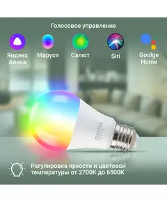 Купить Умная лампа Digma DiLight N1 E27 9Вт 800lm Wi-Fi [DLE27N1R], изображение 4 в интернет-магазине Irkshop.ru