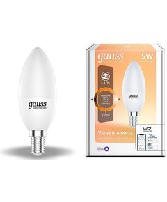 Купить Умная лампа Gauss IoT Smart Home E14 5Вт 470lm Wi-Fi [1100112] в интернет-магазине Irkshop.ru